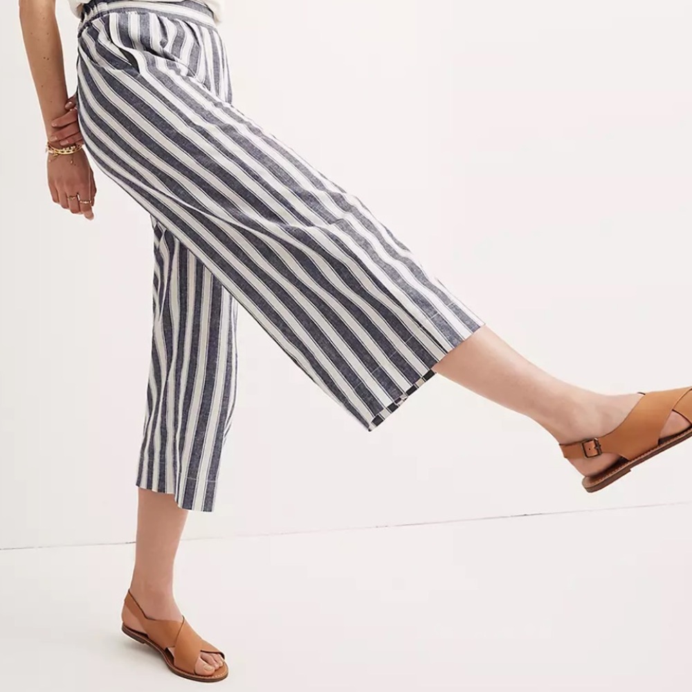 Madewell Huston Pull On Crop Pants in Stripe